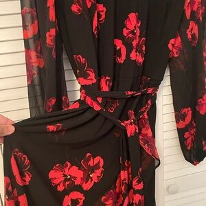 Tommy Hilfiger Black Dress with Red Floral Design